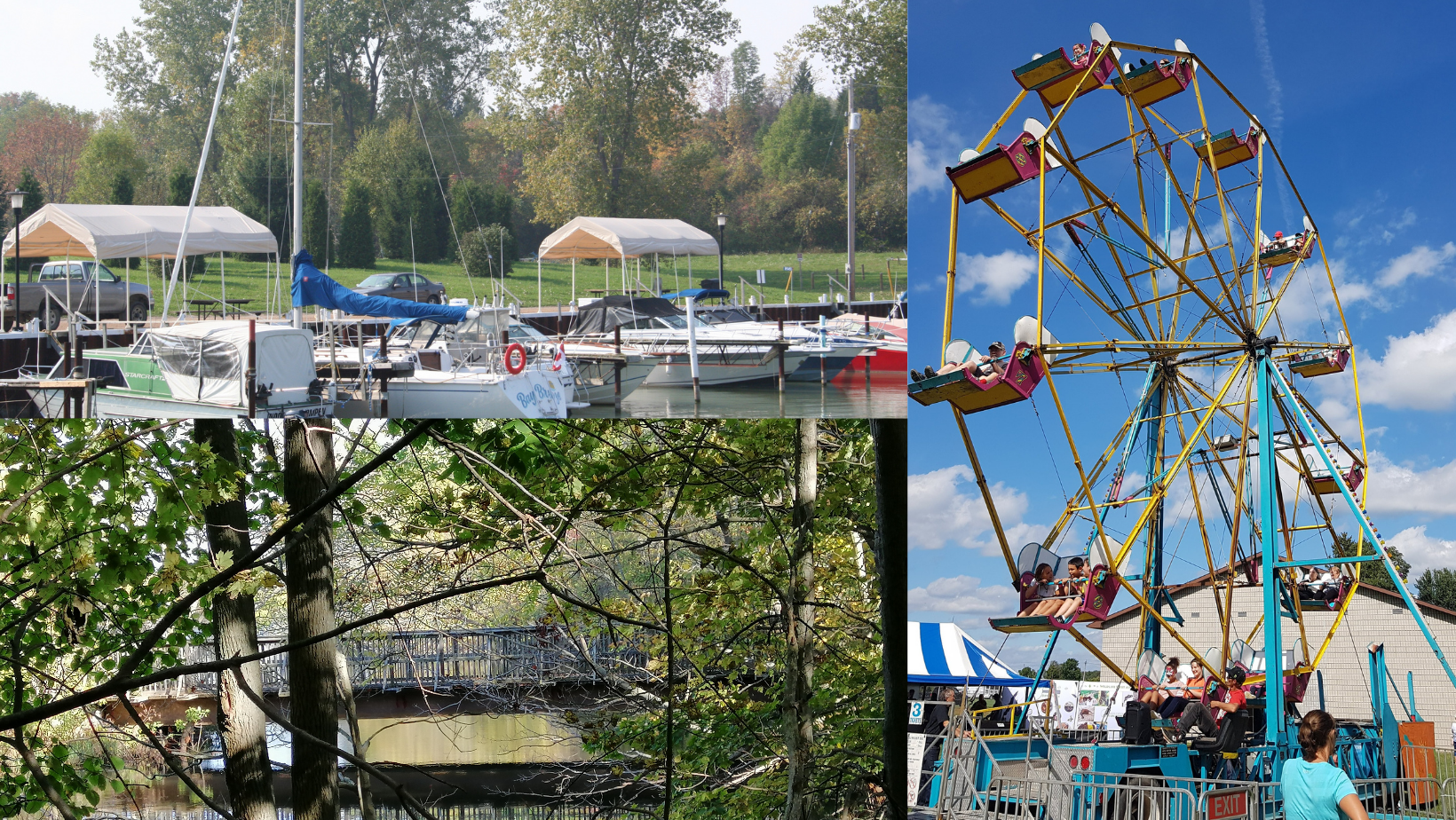 Bridge, Ferris wheel and marina