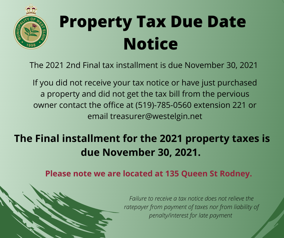 property tax due date poster 