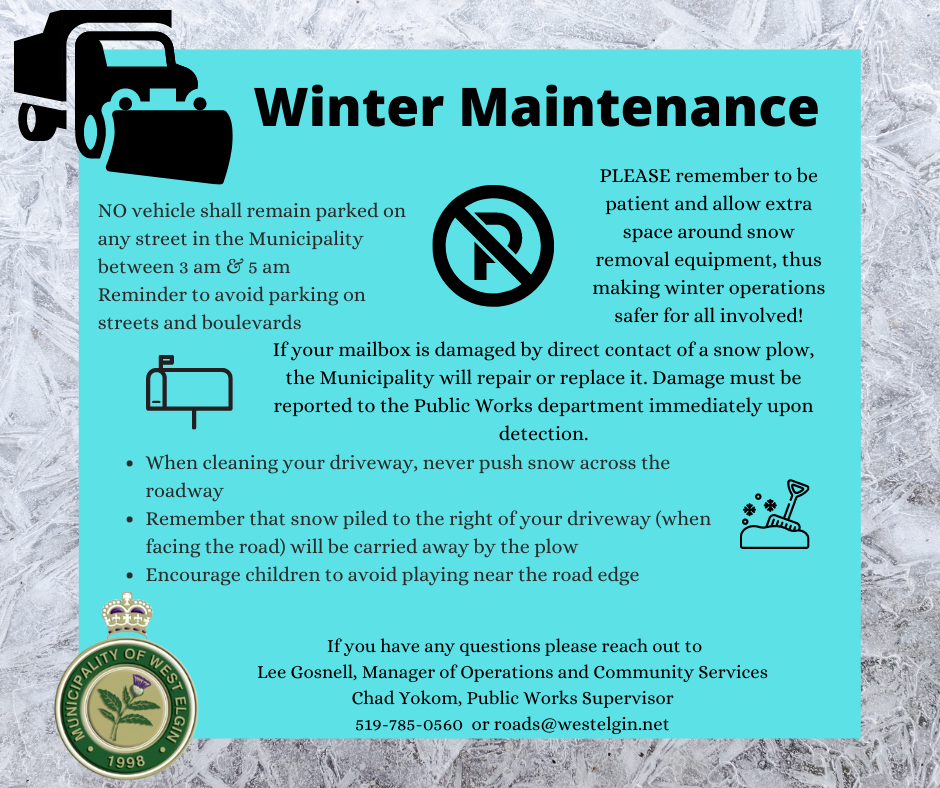 Winter Control Operations Reminder poster 