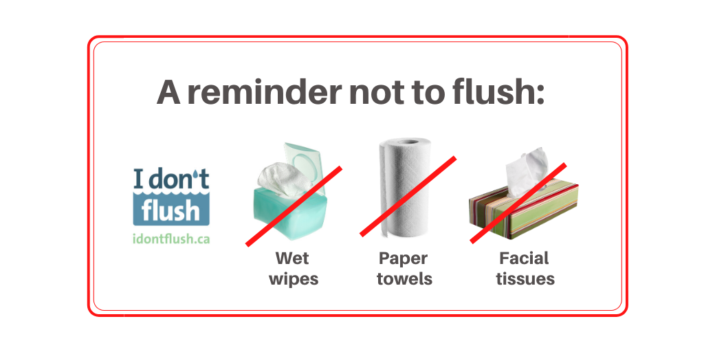 Please don't flush wipes, papertowels down the toilet