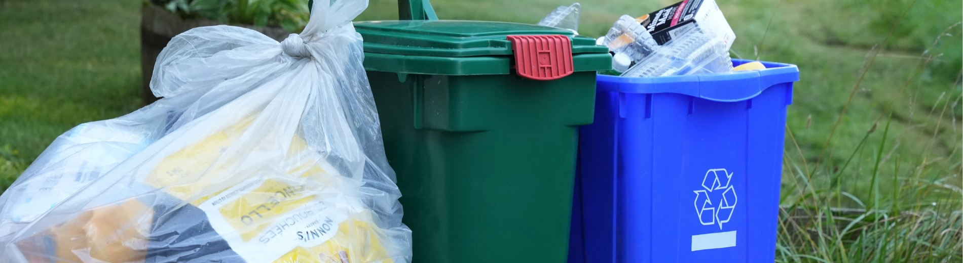 garbage and recycling bin