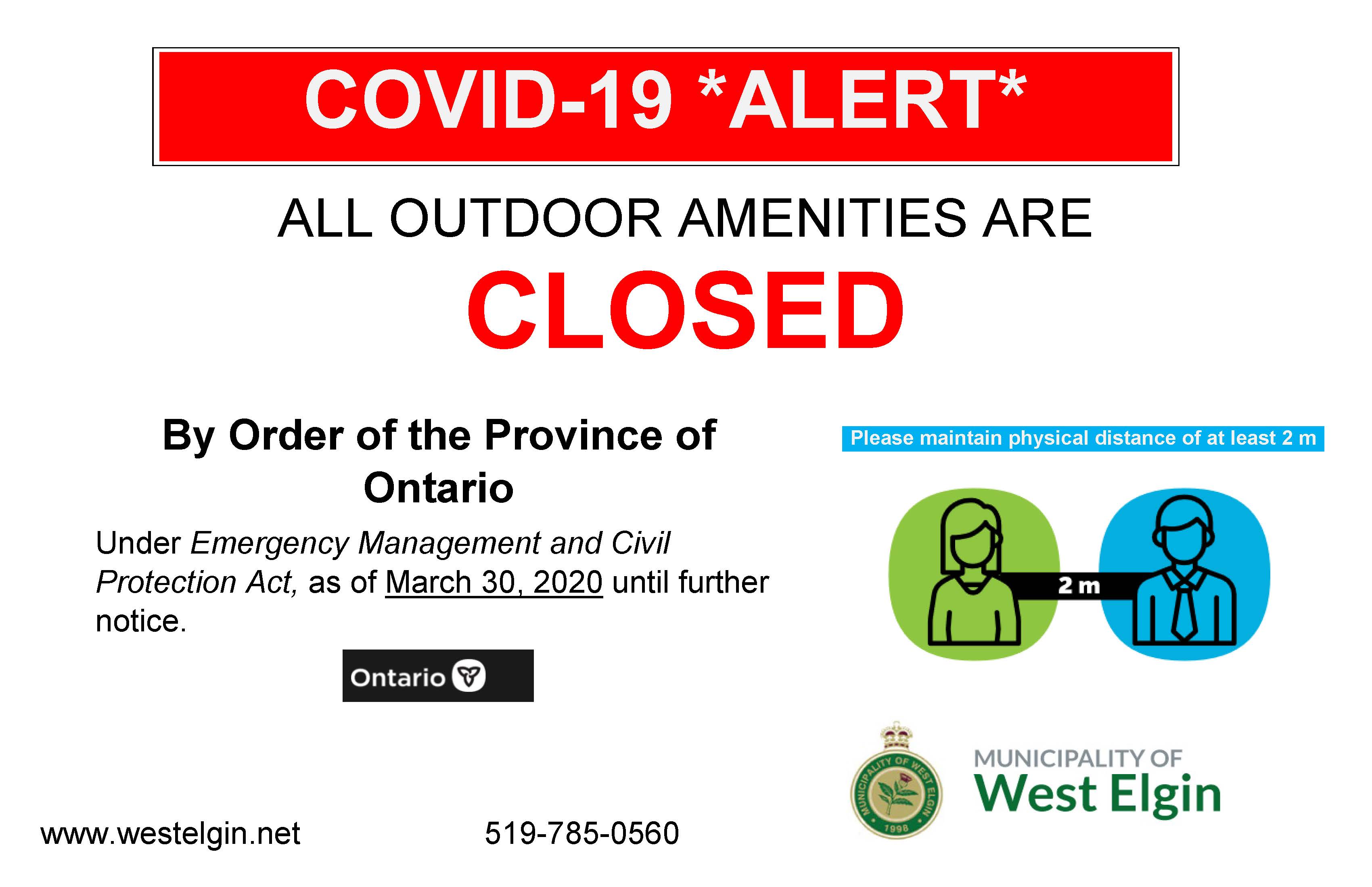 All outdoor amenities are closed