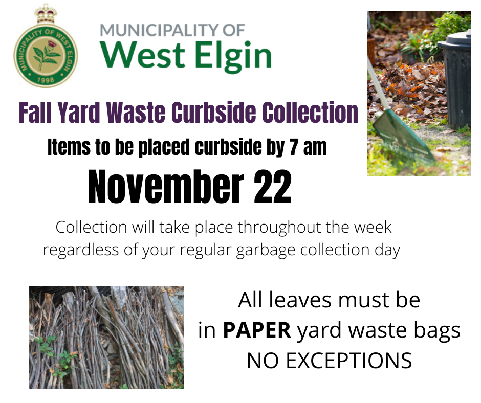 Second Fall Yard Waste Collection Day November 22