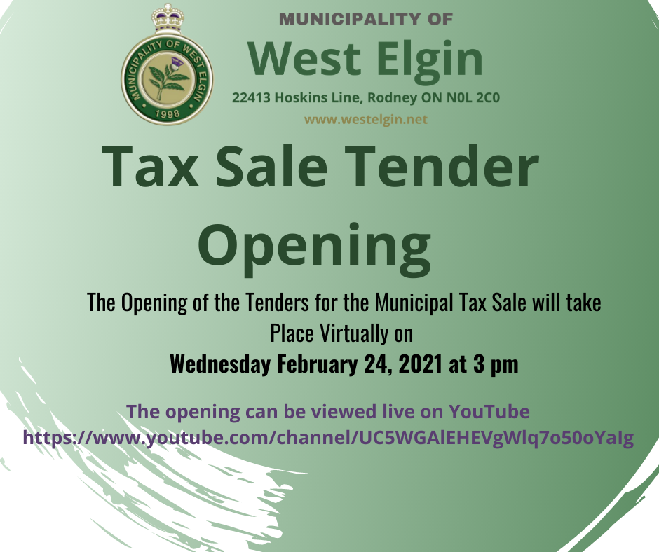 Tax Sale Tender Opening Notice