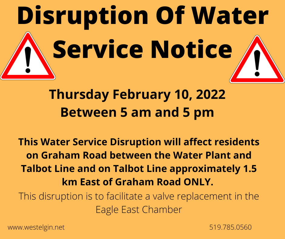 Water Service Disruption Notice