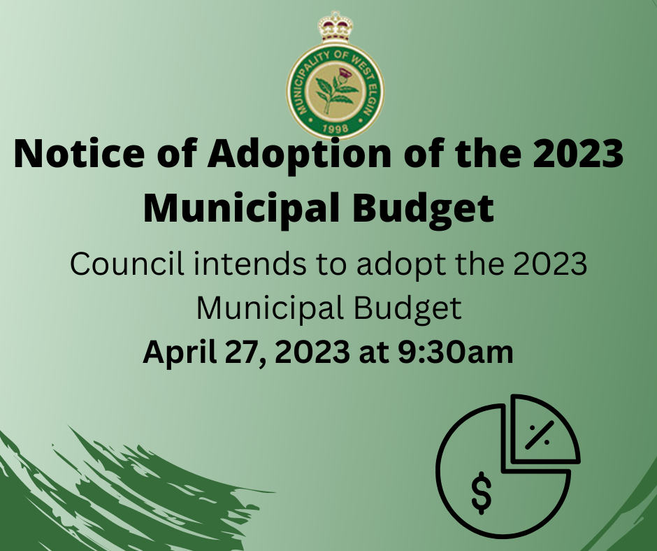 Notice of Adoption of 2023 Budget