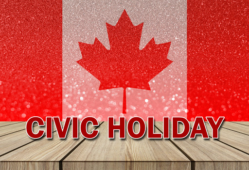 Civic Holiday sign