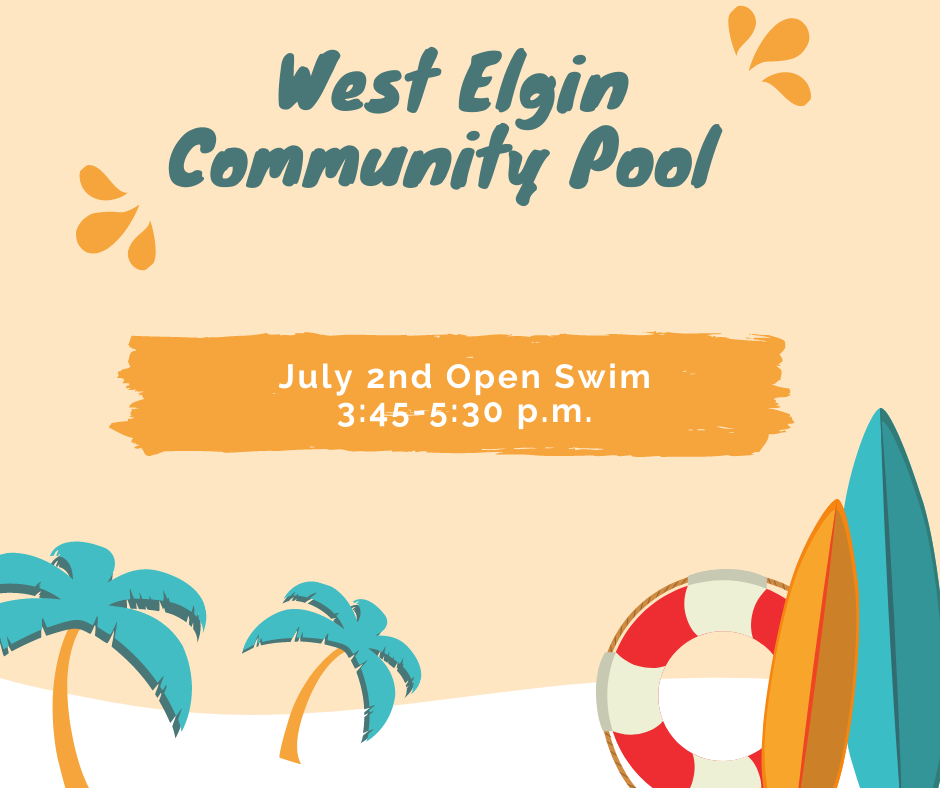 July 2, 2021 Open Swim Poster 