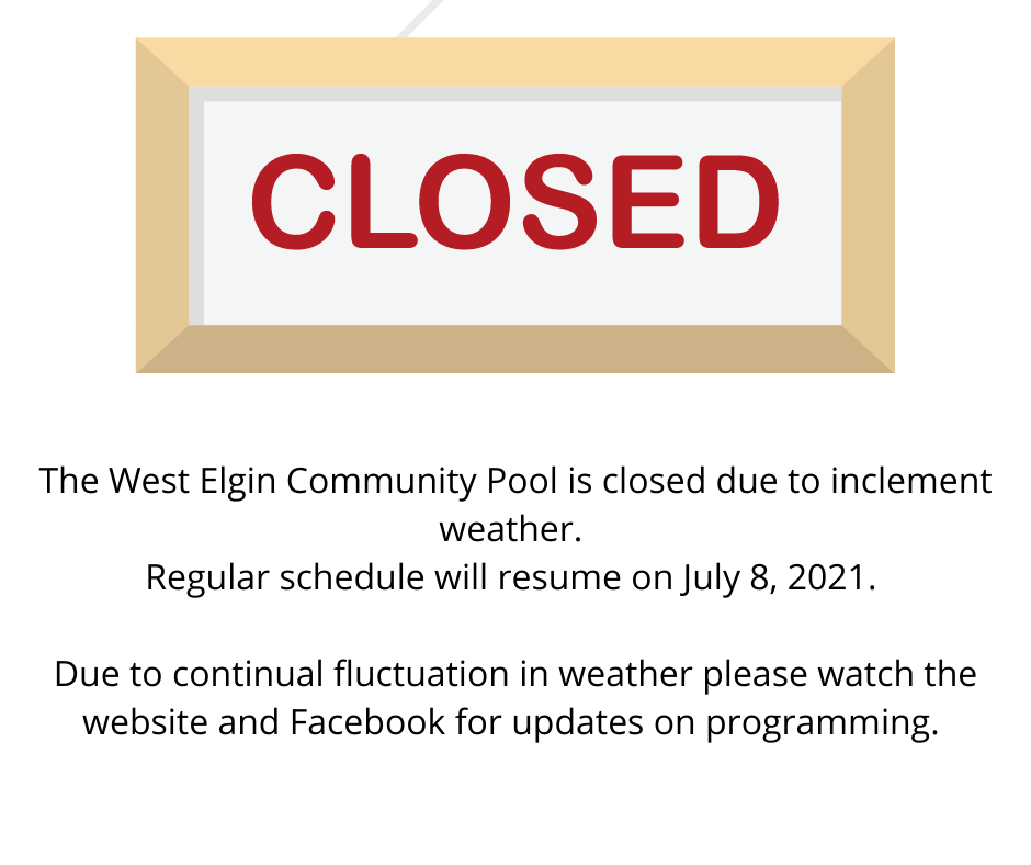 West Elgin Community Pool Closed