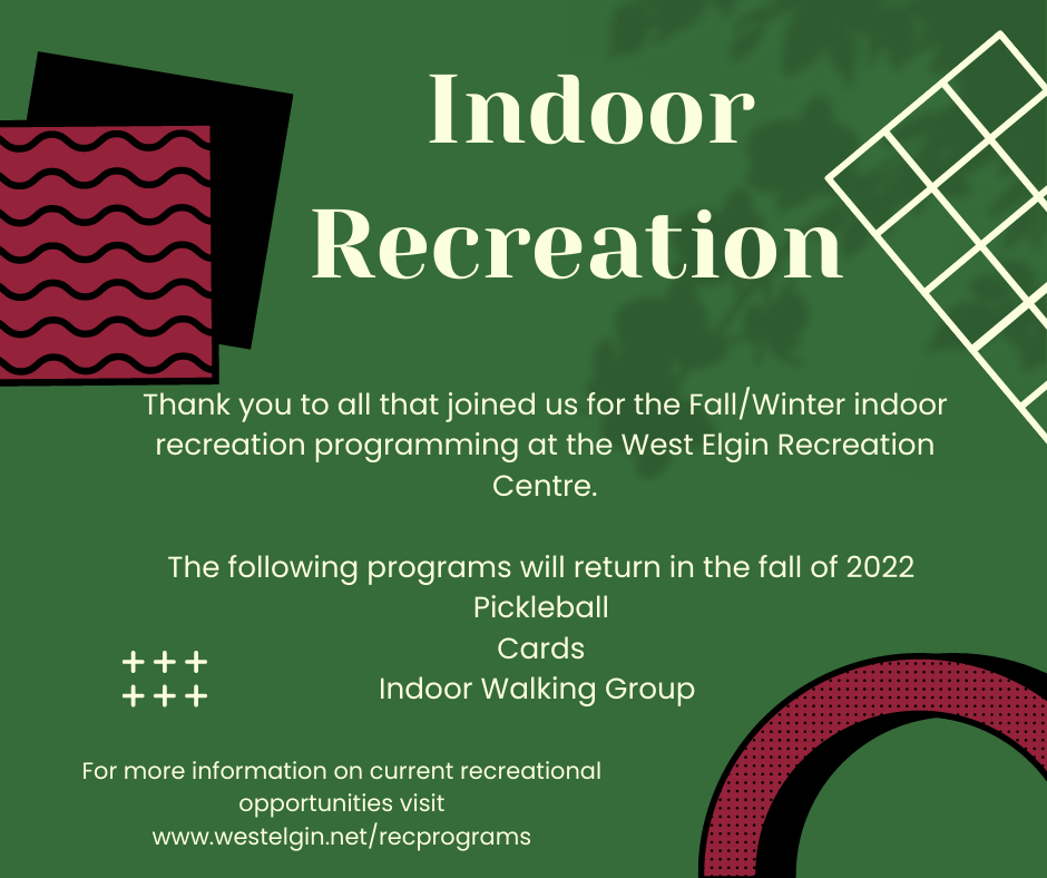 Indoor Recreation Update