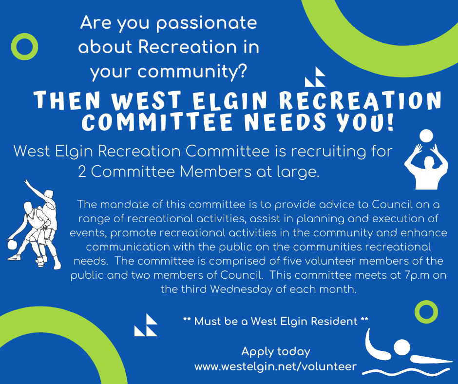 Recreation Committee Members Wanted Advertisement