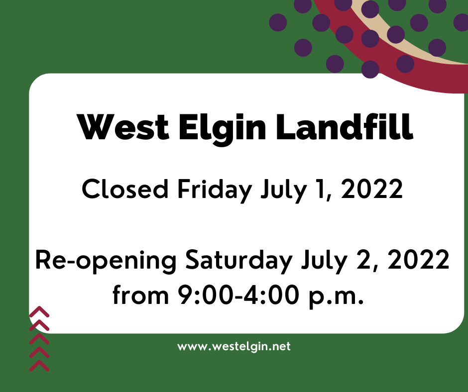 landfill holiday hours July 2022