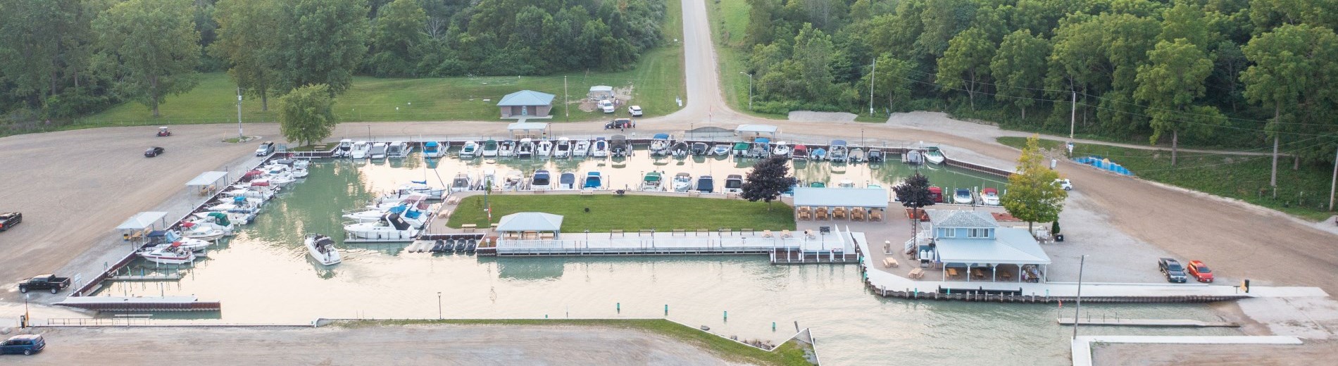 boats in the water at the marina